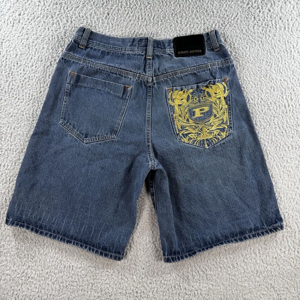 Vintage Phat Farm Baggy Embroidered Pocket Denim Shorts 34